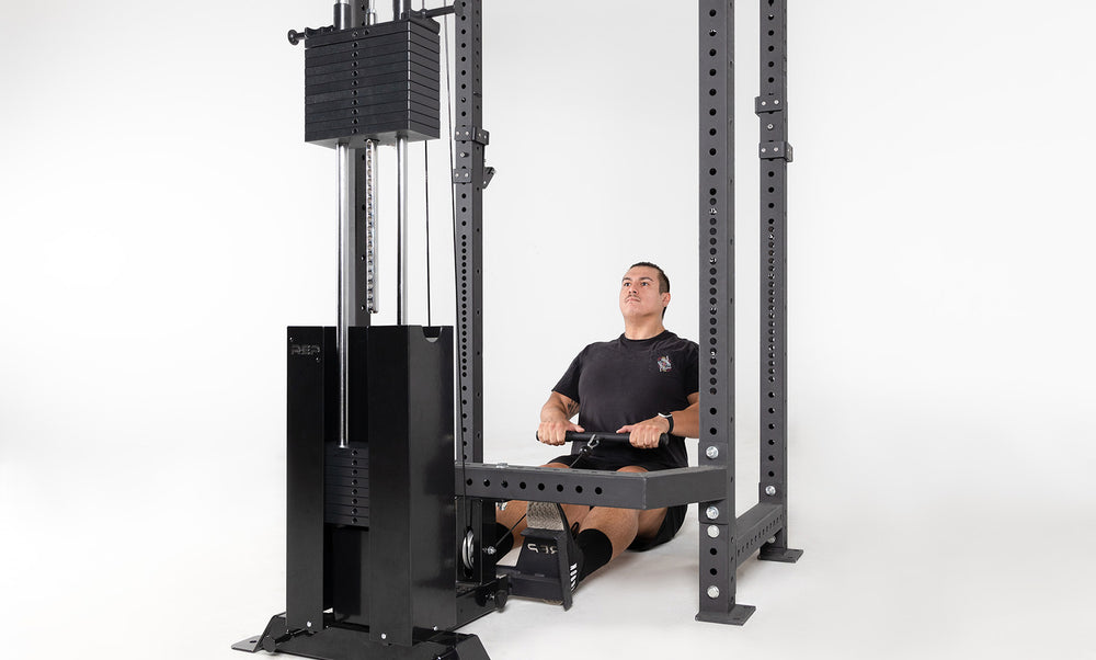 Selectorized Lat Pulldown & Low Row Being Used For a Low Row