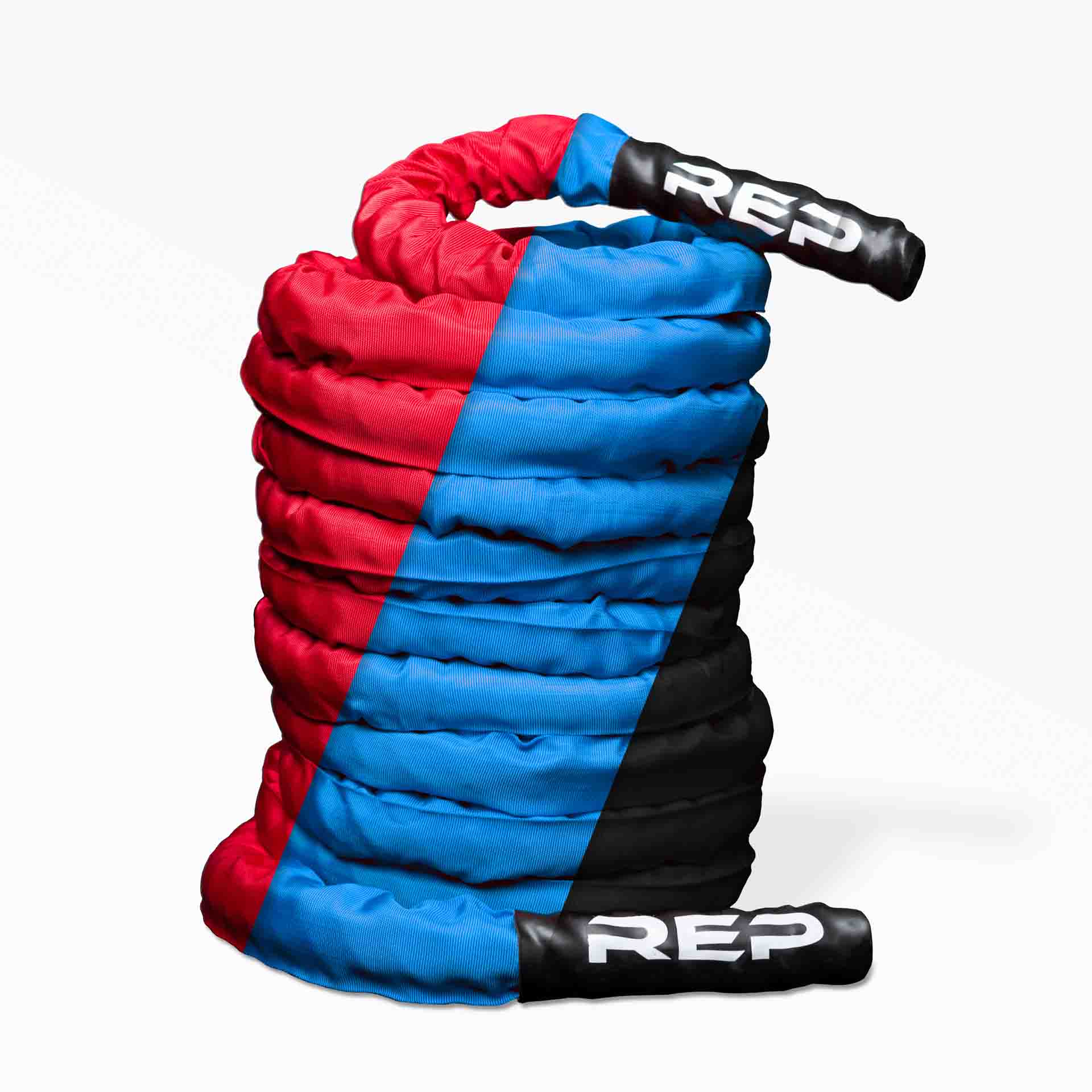 Red, Blue, and Black Battle Rope