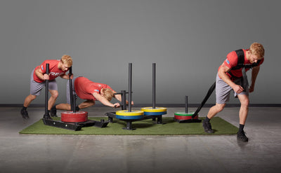 4-Post Push-Pull Sled, Push-Pull Sled, and Pull Sled In Use Comparison