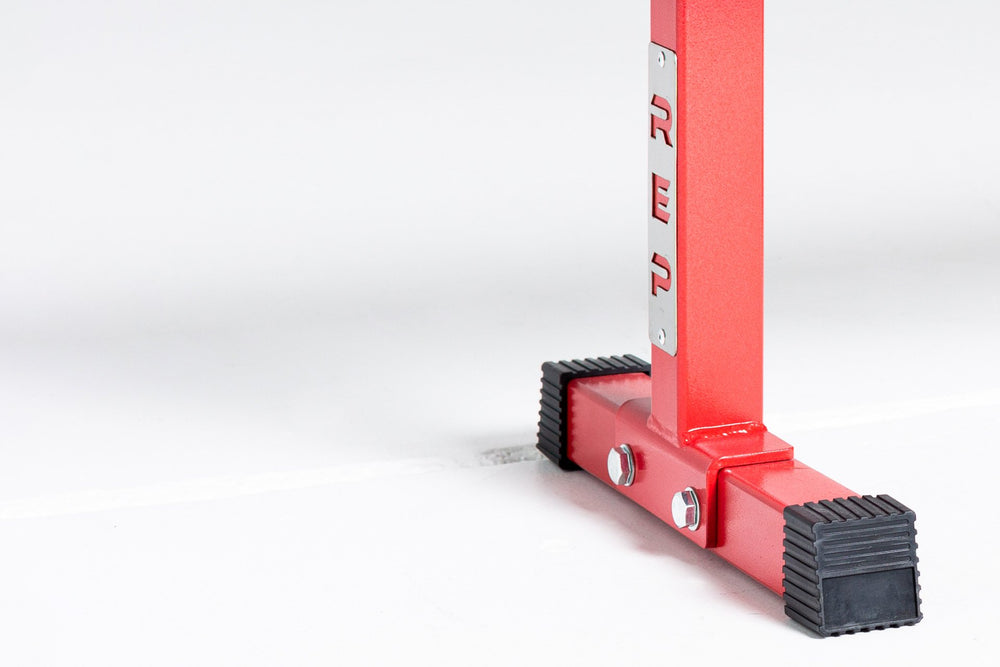 REP logo on red FB-3000 bench leg