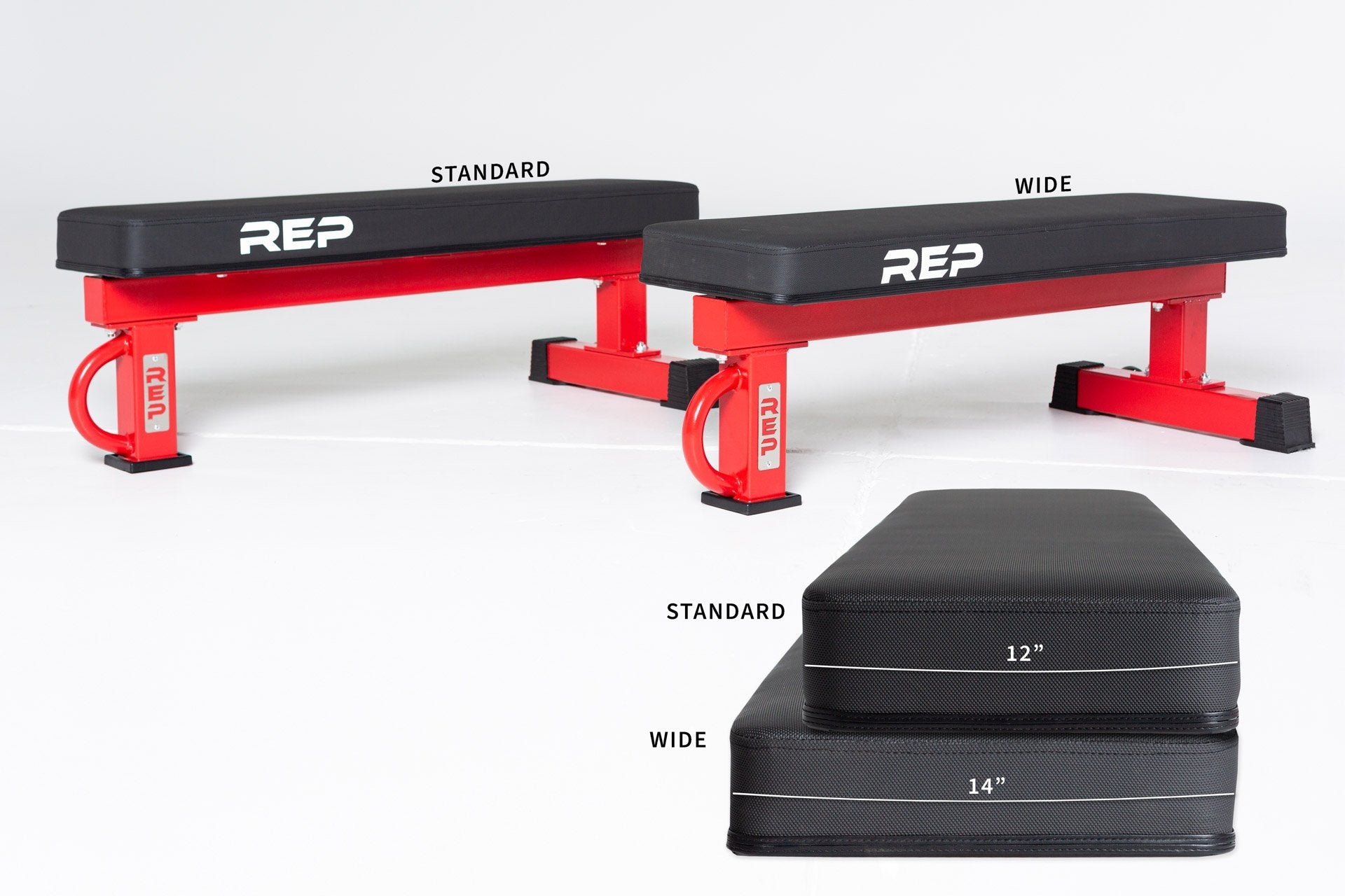 Standard vs Wide pad on red FB-5000 bench
