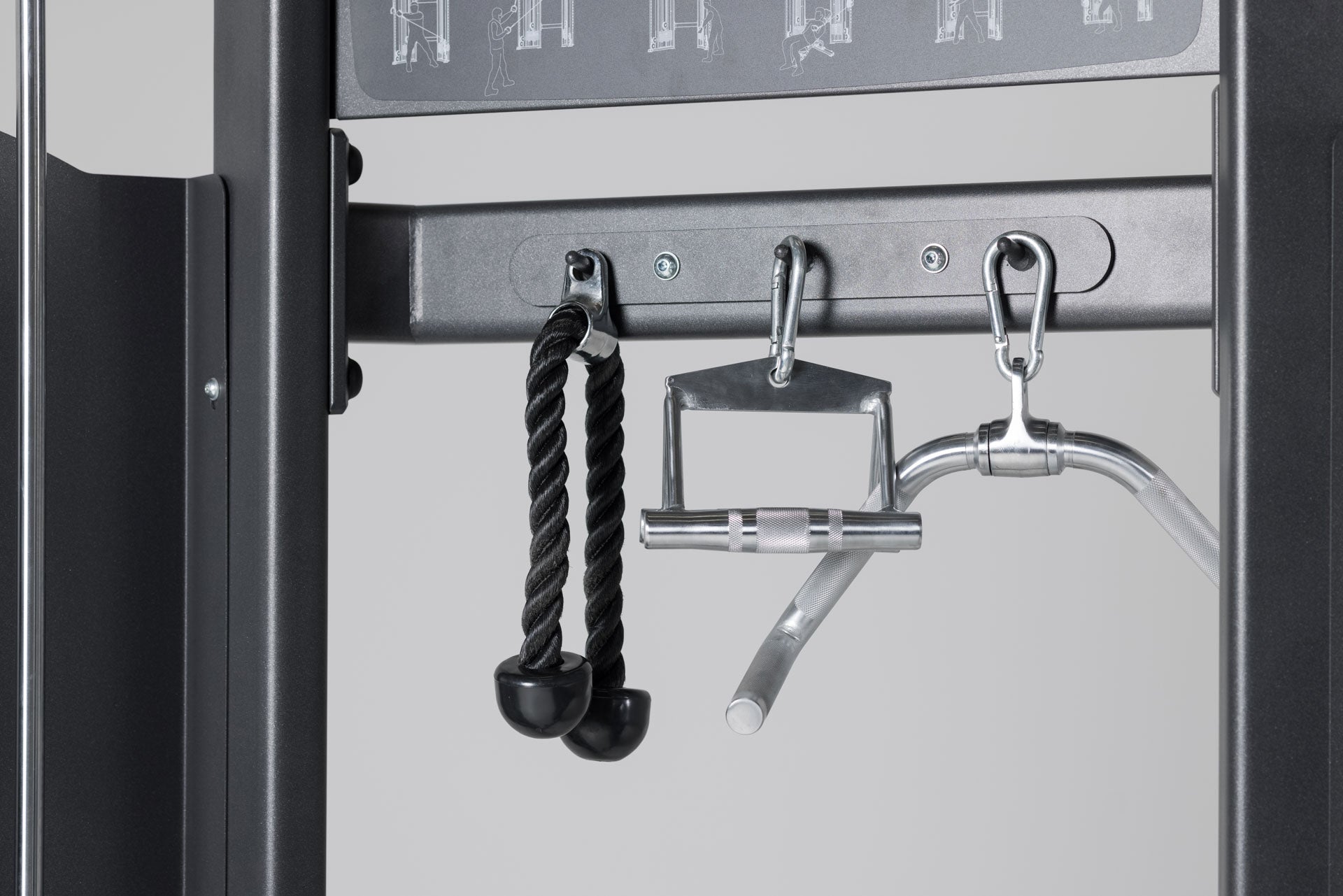 Open Row Cable Attachment Shown on Functional Trainer Storage
