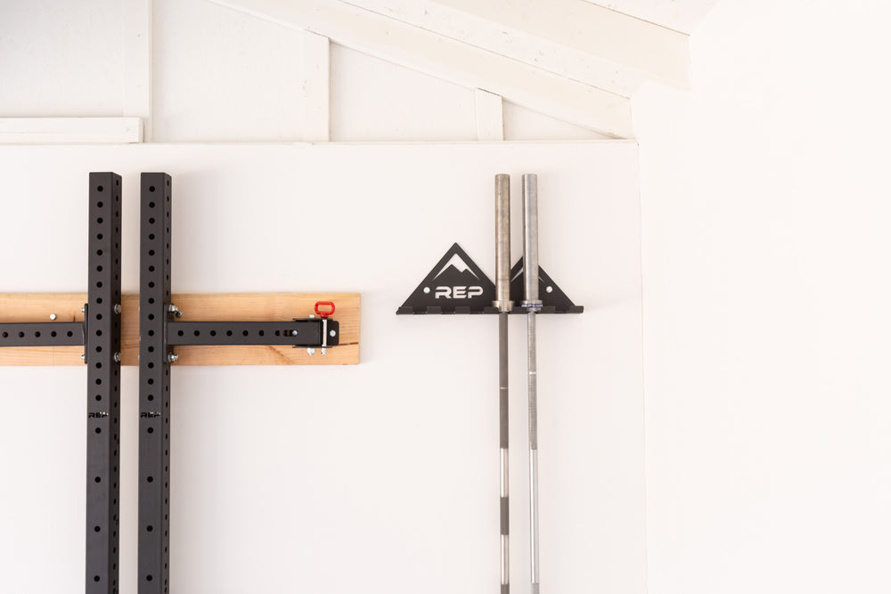 A garage showcasing REP's space-saving storage options including the REP Multi-Use Wall Storage.