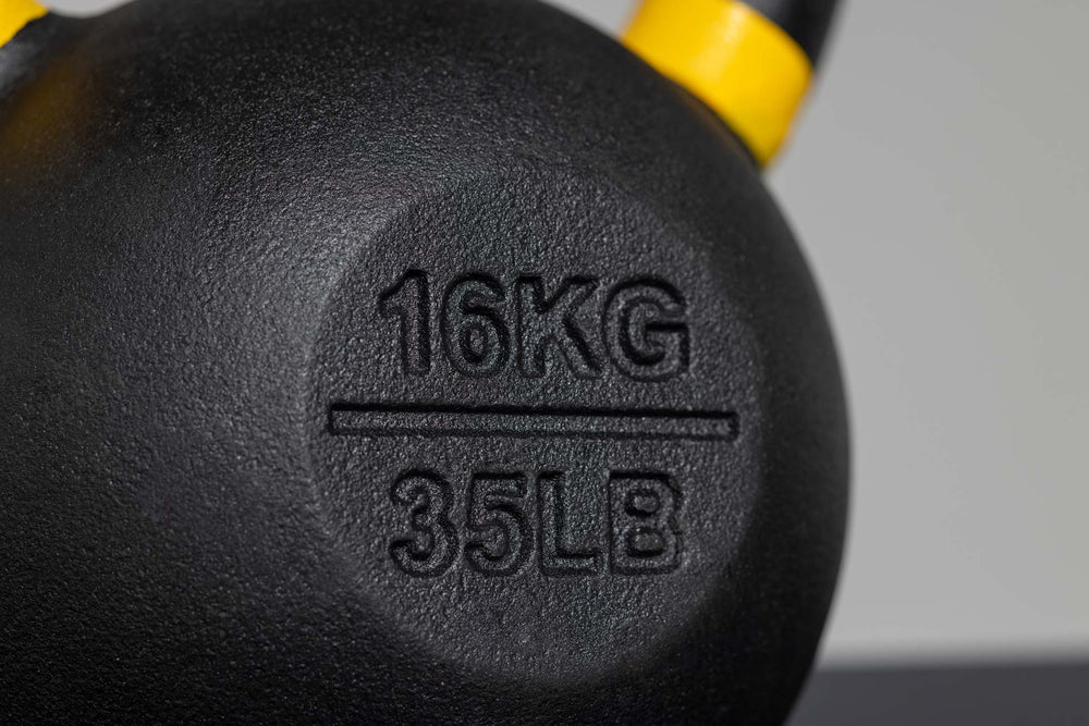 KG and LB markings on kettlebell