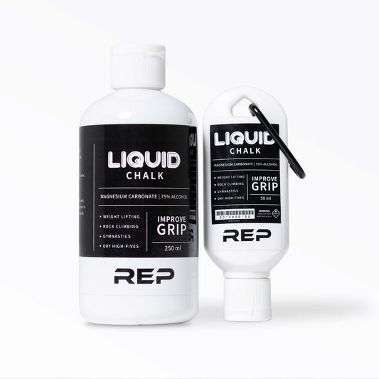 A 250ml squeeze tube and 50ml keychain squeeze tube of magnesium carbonate liquid chalk.