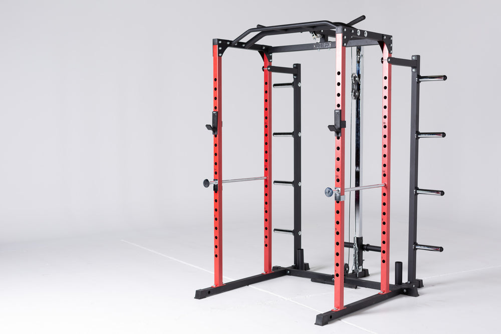 1000 Series Weight Storage on a PR-1100 Power Rack