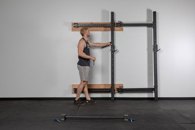 PR-4100 Folding Squat Rack Stored Flat