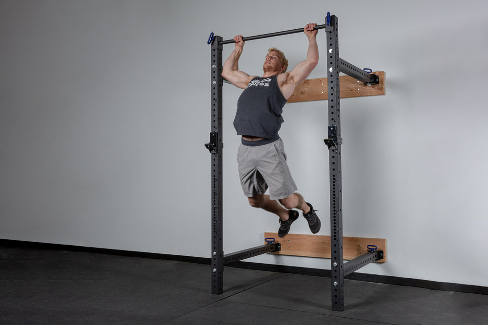 PR-4100 Folding Squat Rack In Use (Kipping Pull-Ups)