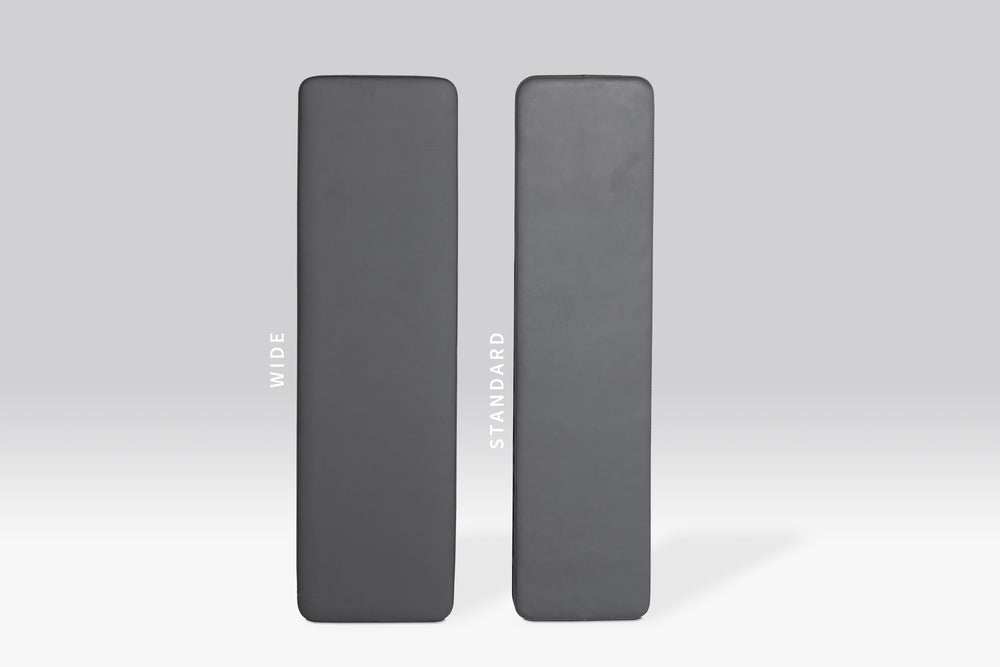 FB-5000 Wide vs Standard Back Pads side by side