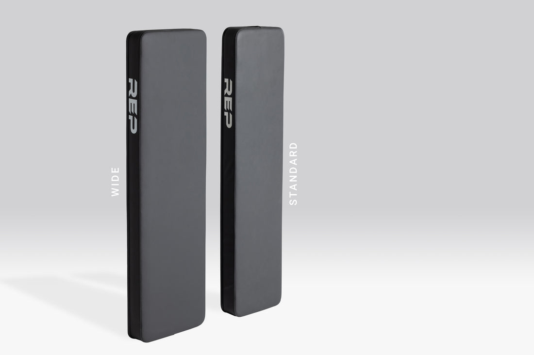 Angled view of FB-5000 Wide and Standard Back Pads