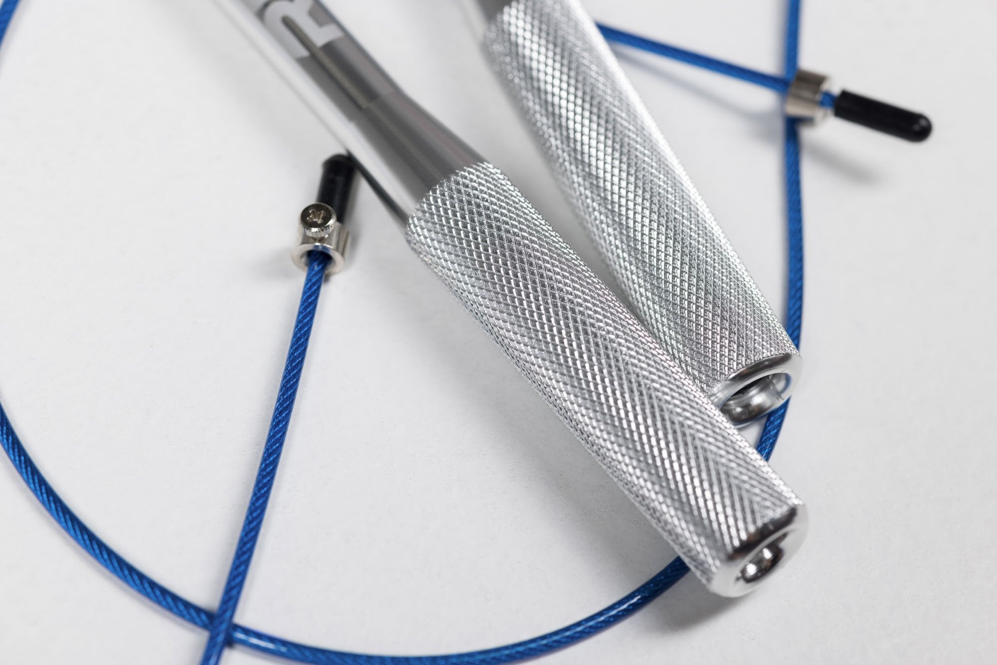 Competition Speed Rope Close Up of Knurled Handles and Adjustments